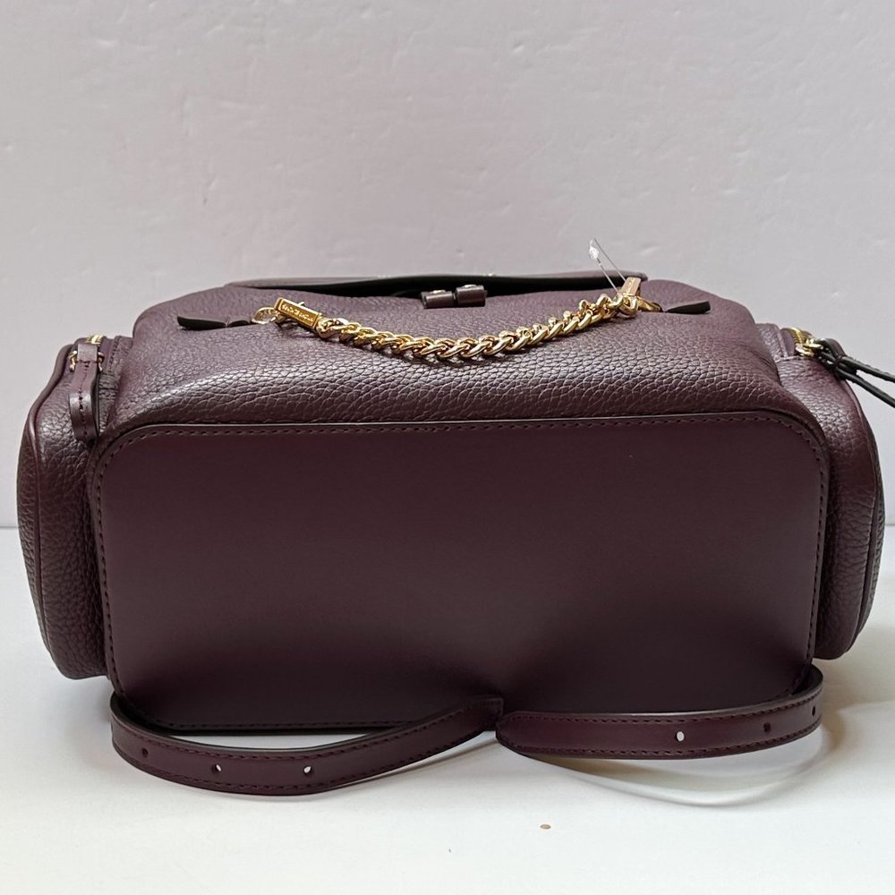 Michael Kors Jet Set Item Medium Chain Leather Backpack Bordeaux - Picture 6 of 11